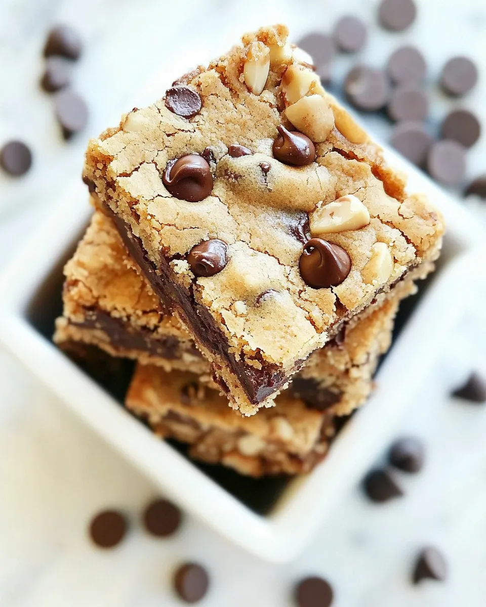 Easy Brown Butter Chocolate Chip Hazelnut Cookie Bars shot