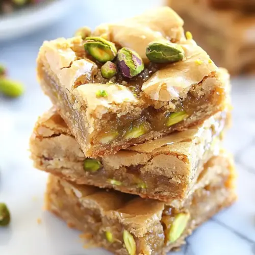 Delicious Brown Butter and Honey Pistachio Cookie Bars photo