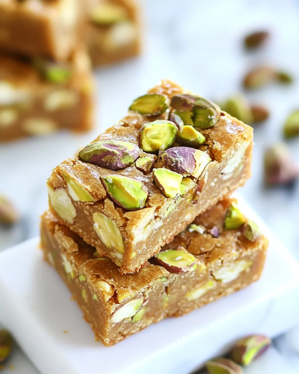 Classic Brown Butter and Honey Pistachio Cookie Bars recipe photo