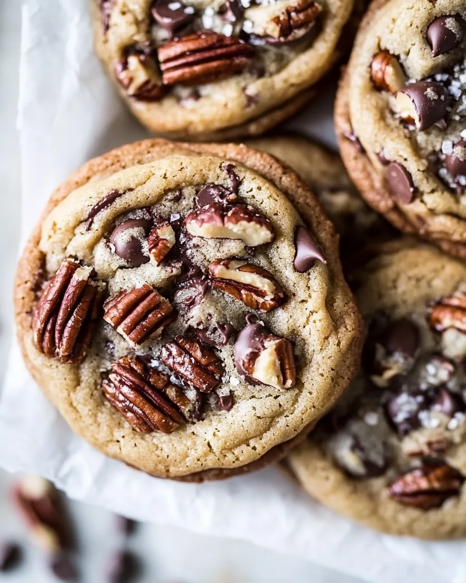 Healthy Browned Butter Pecan Chocolate Chip Cookies. picture