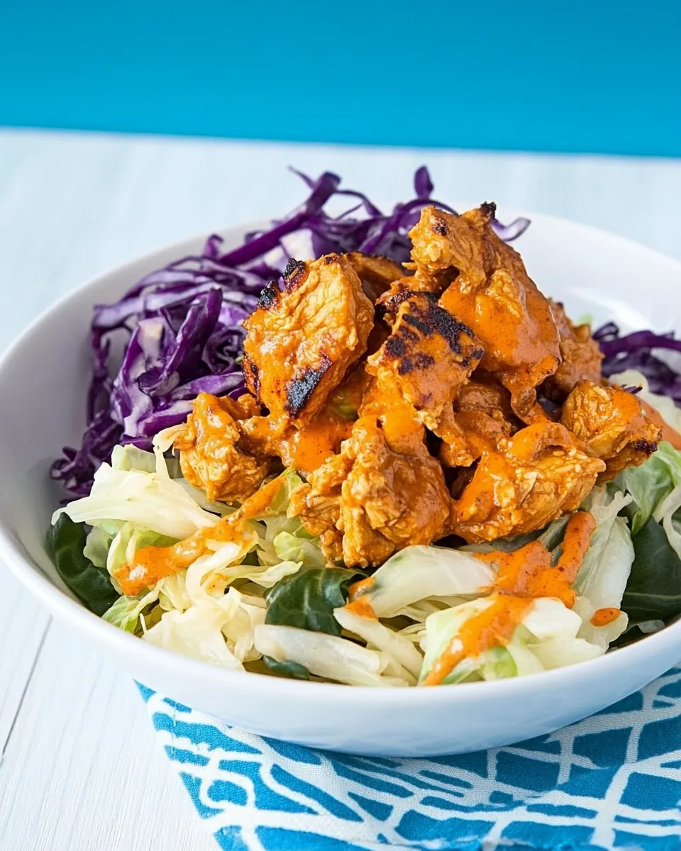 Delicious Buffalo Chicken Cabbage Bowl shot