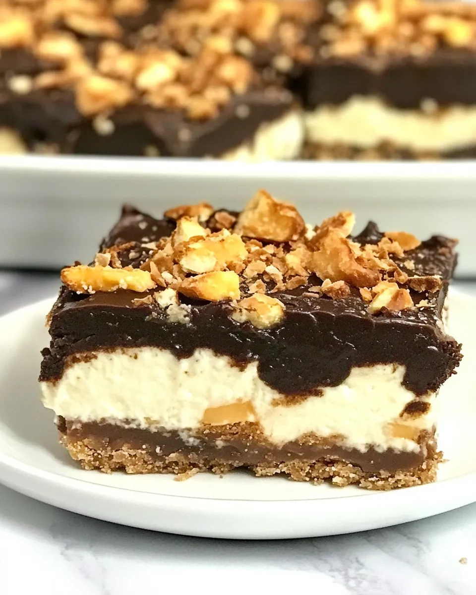 Homemade Butterfinger Cheesecake Bars photo
