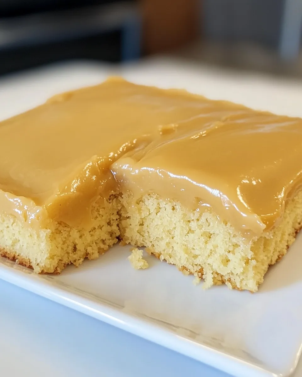 Homemade Buttermilk Sheet Cake with Caramel Icing photo