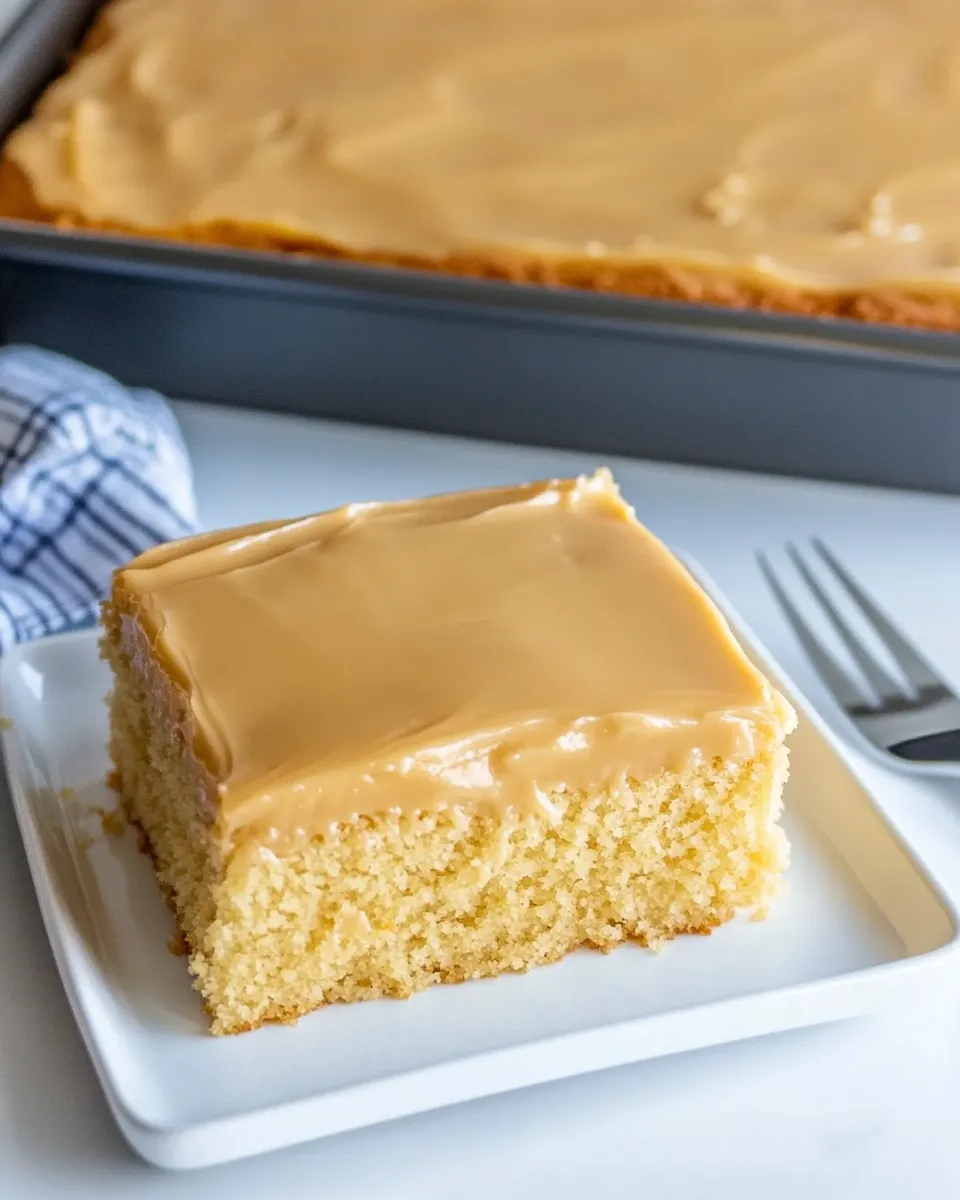 Classic Buttermilk Sheet Cake with Caramel Icing image