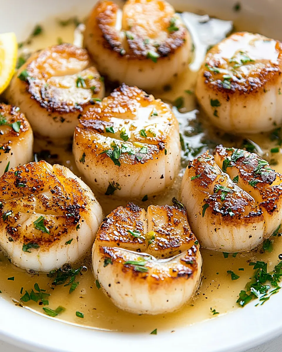 Homemade Buttery Garlic Seared Scallops photo