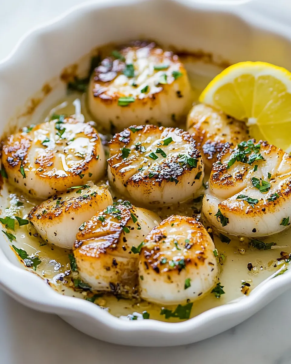 Classic Buttery Garlic Seared Scallops image