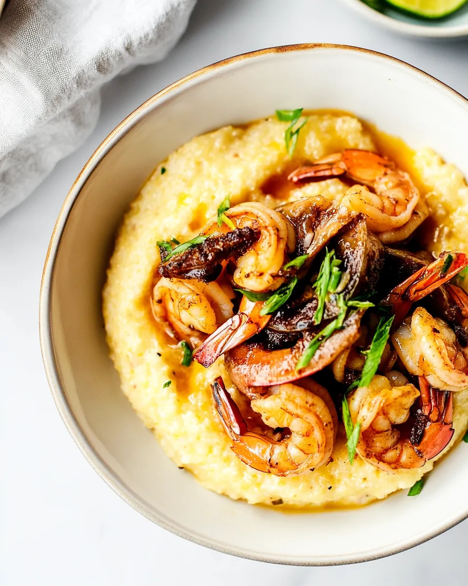 Delicious Cajun Honey Butter Shrimp and Grits image