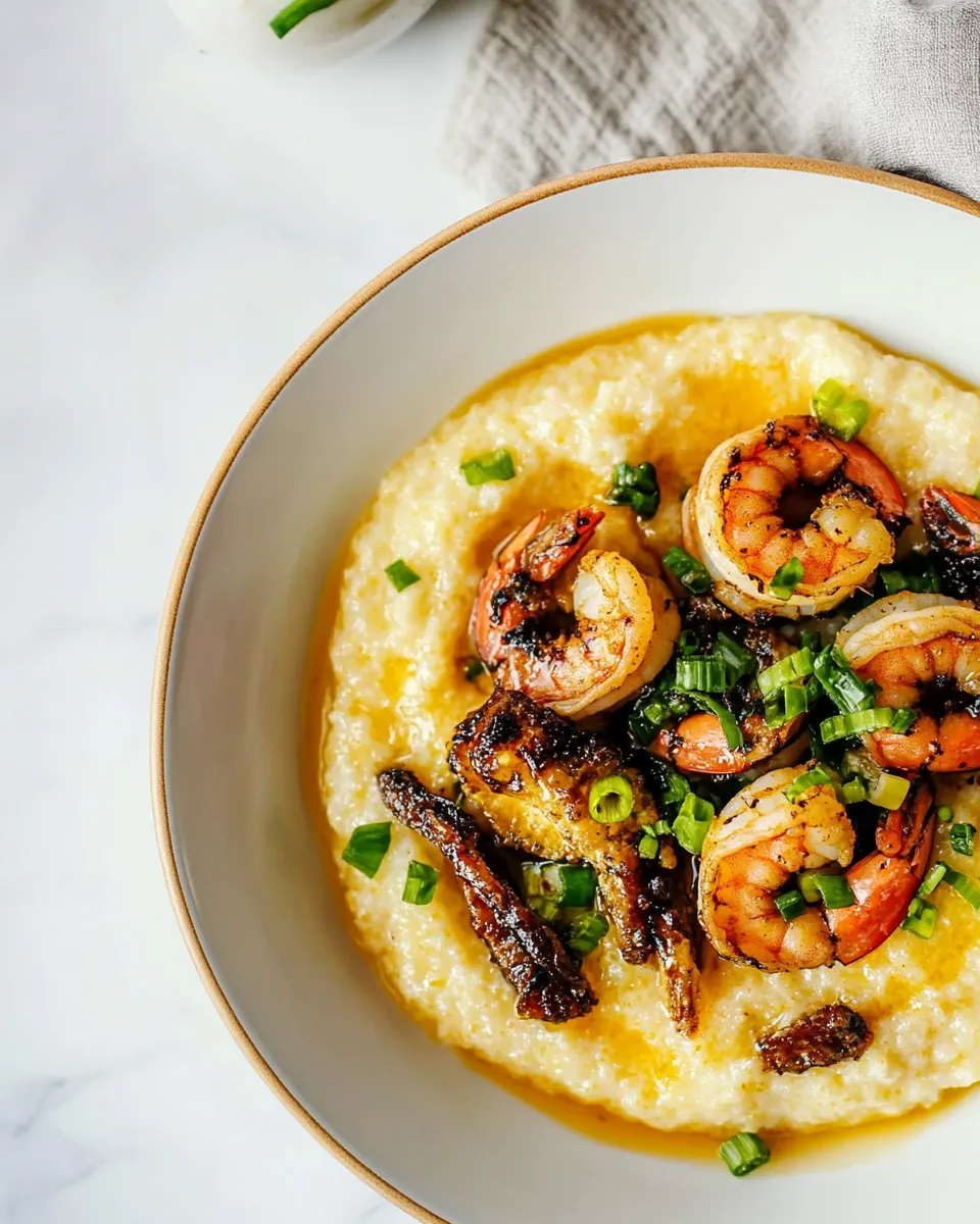 Savory Cajun Honey Butter Shrimp and Grits dish photo