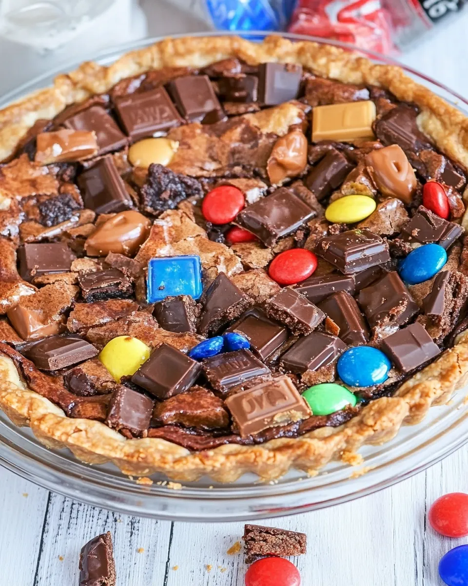 Classic Candy Bar Brownie Pie image