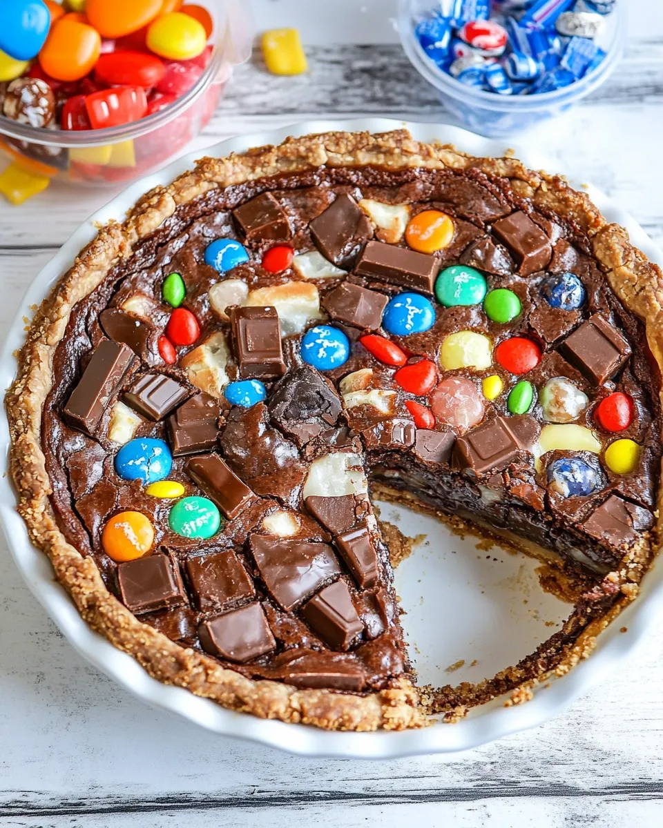 Easy Candy Bar Brownie Pie recipe photo