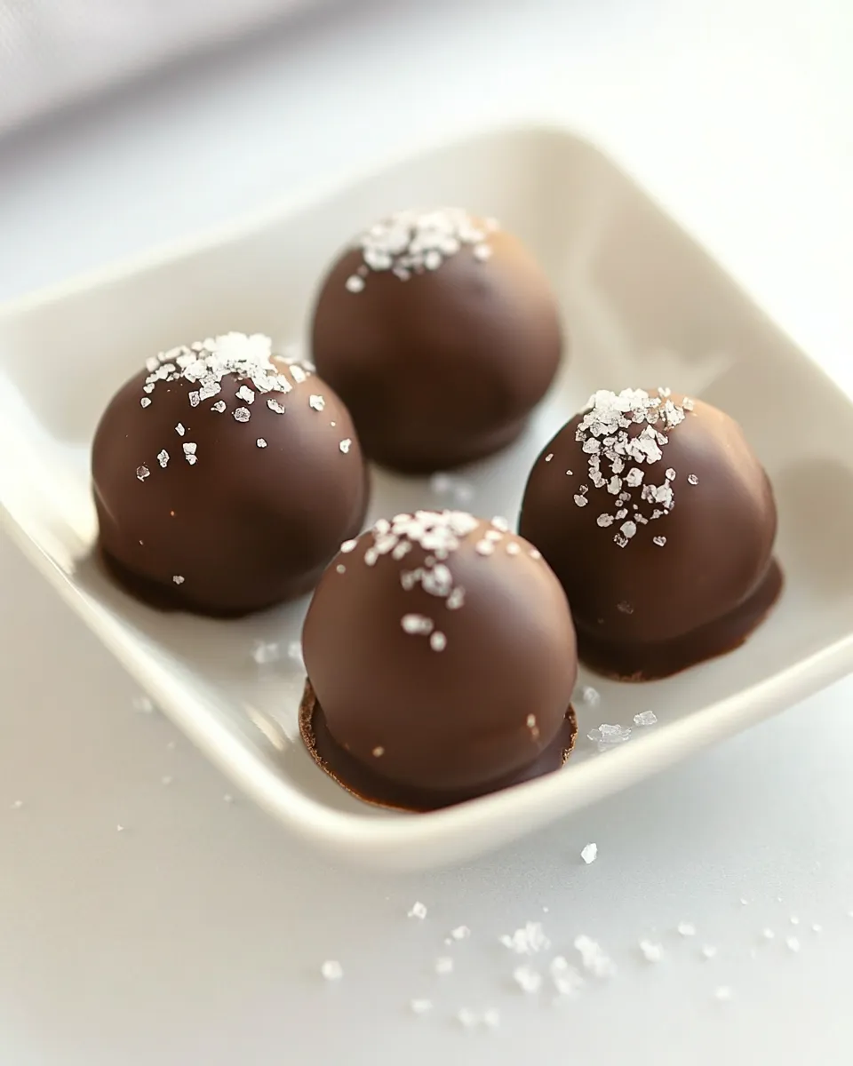 Homemade Caramel-Dark Chocolate Truffles with Fleur de Sel photo