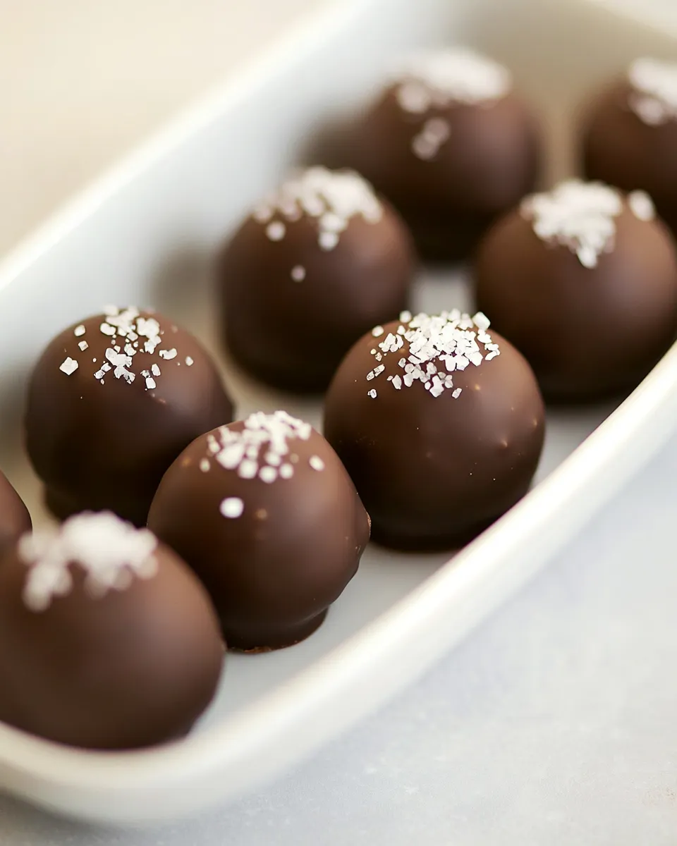 Easy Caramel-Dark Chocolate Truffles with Fleur de Sel recipe photo