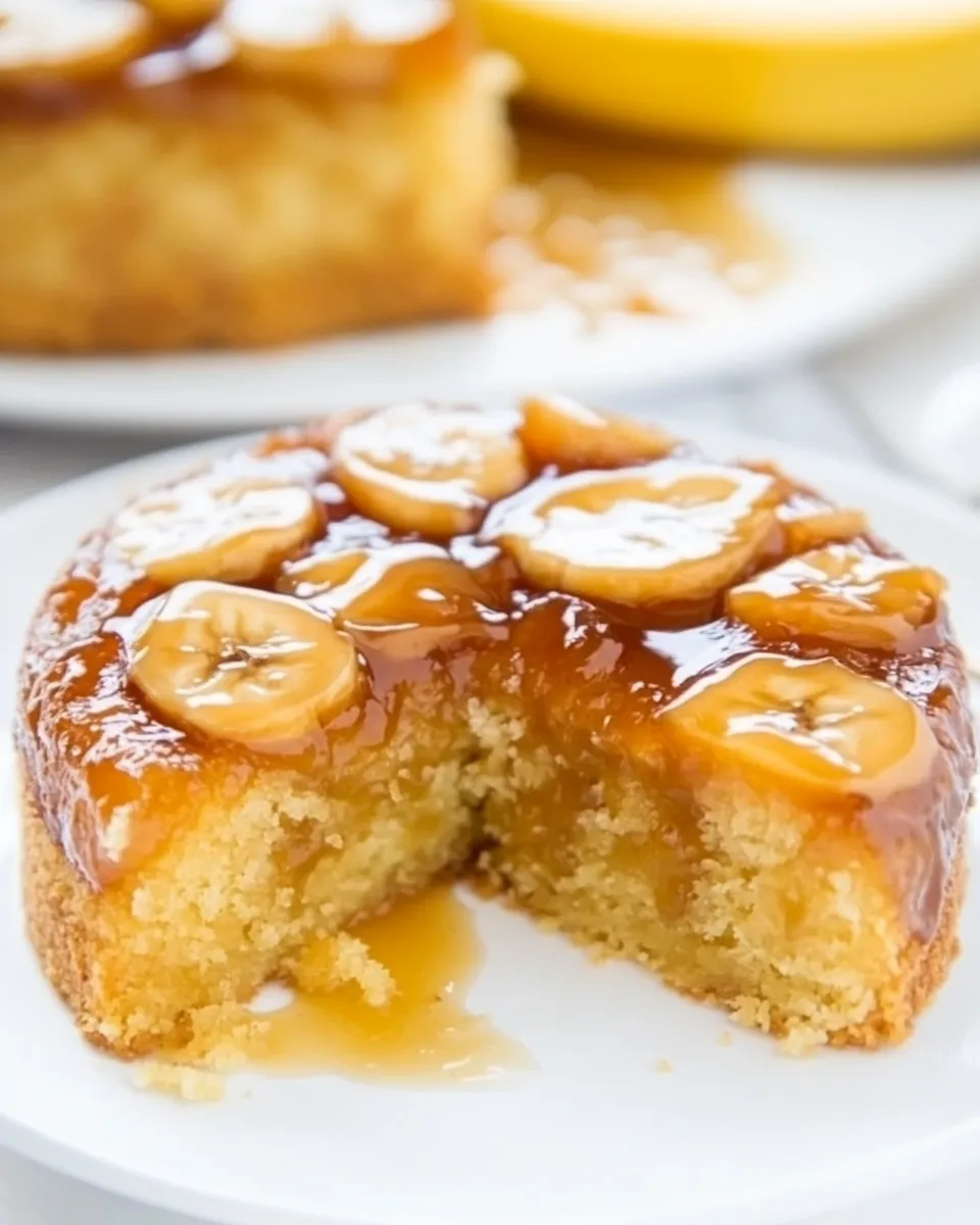 Sweet Caramelized Banana Upside-Down Cake shot