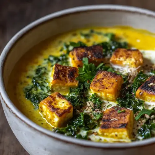 Homemade Carrot Curry with Kale and Paneer photo