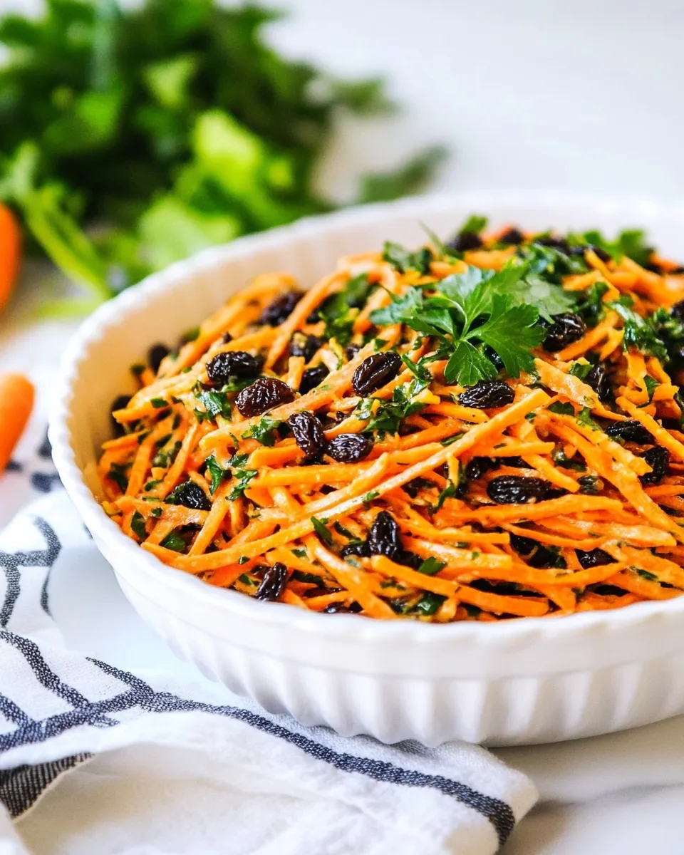 Delicious Carrot and Raisin Salad shot