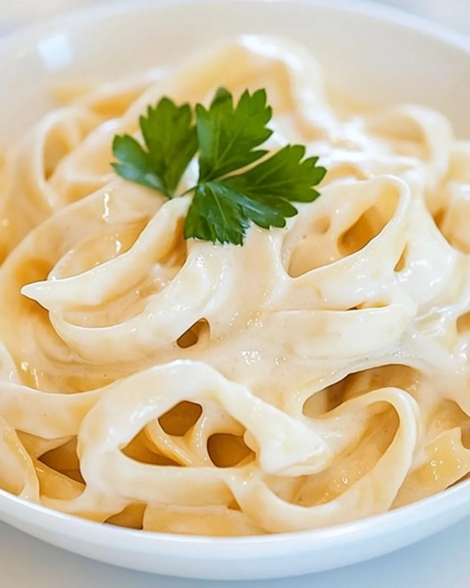 Delicious Cashew Alfredo Sauce shot