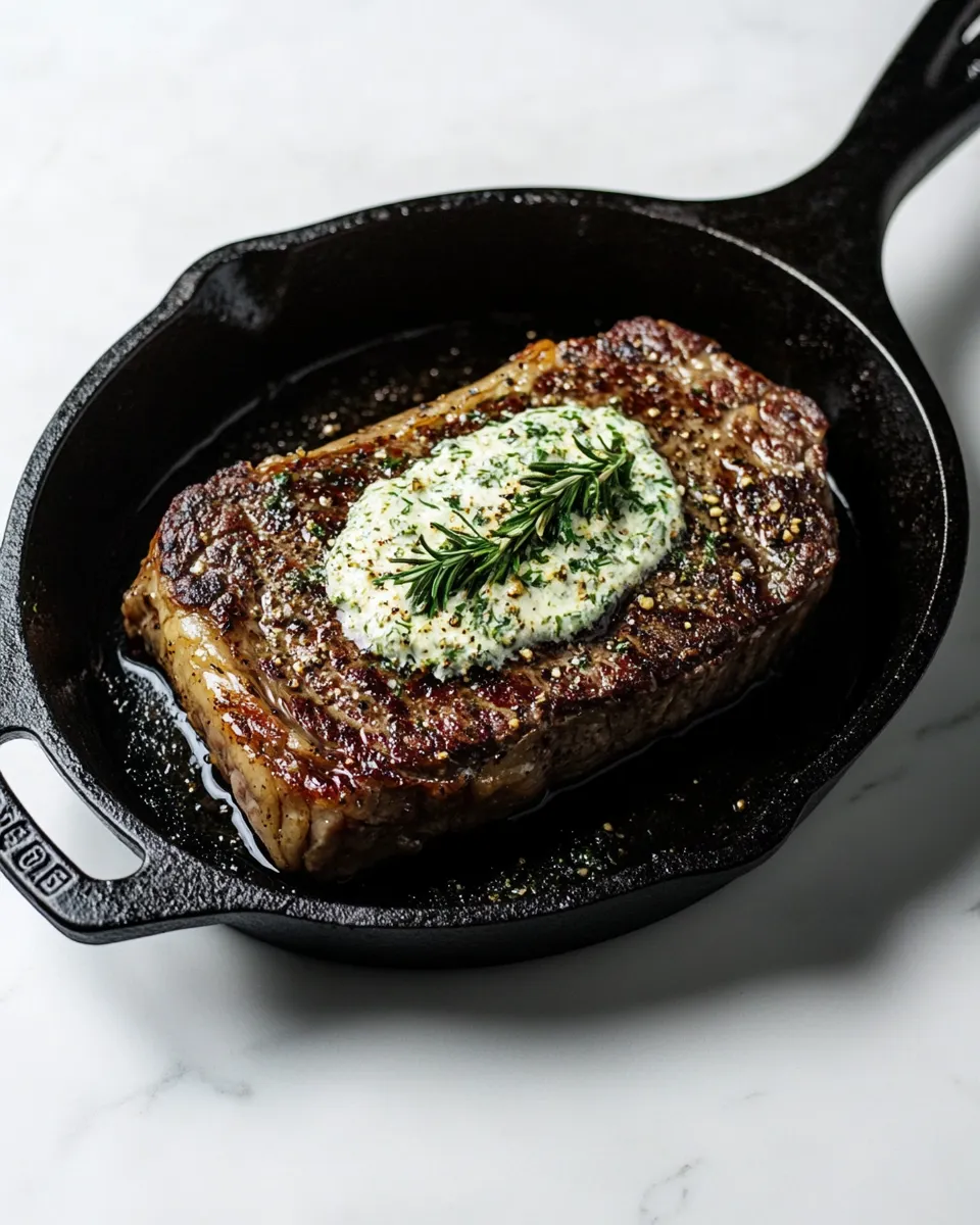Easy Cast Iron Seared Strip Steak photo