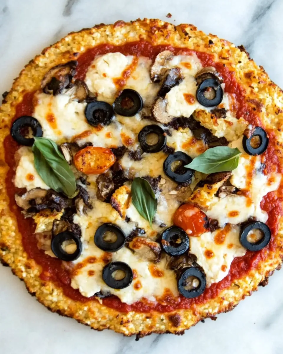 Healthy Cauliflower Crust Pizza (Grill or Oven) shot