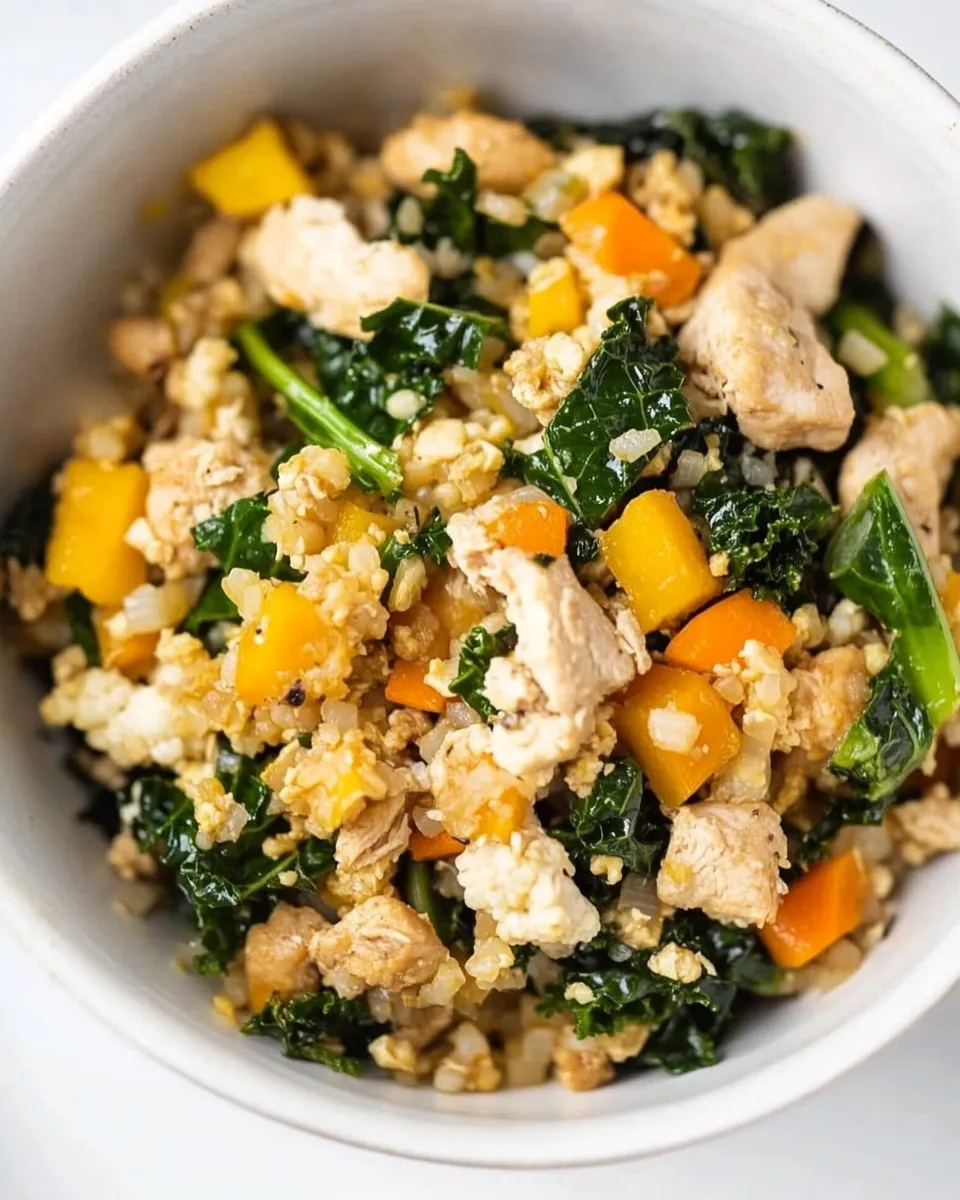 Quick Cauliflower Fried Rice with Kale & Chicken Recipe shot