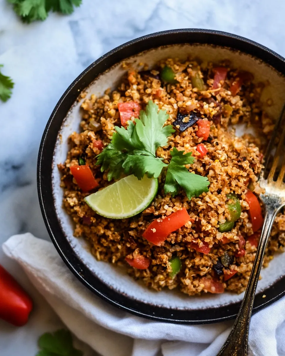 Healthy Cauliflower Rice Turkey Taco Skillet recipe photo