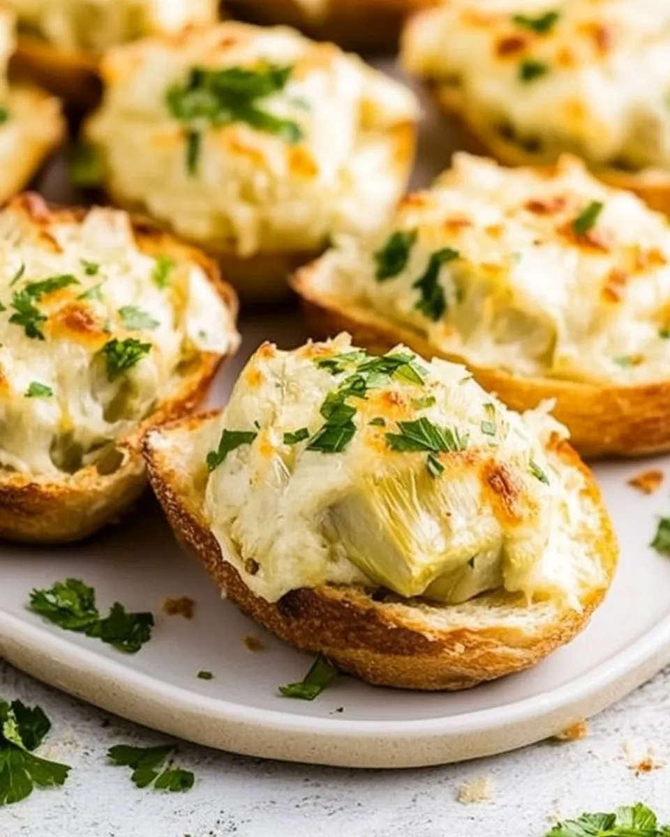 Homemade Cheesy Artichoke Bruschetta photo