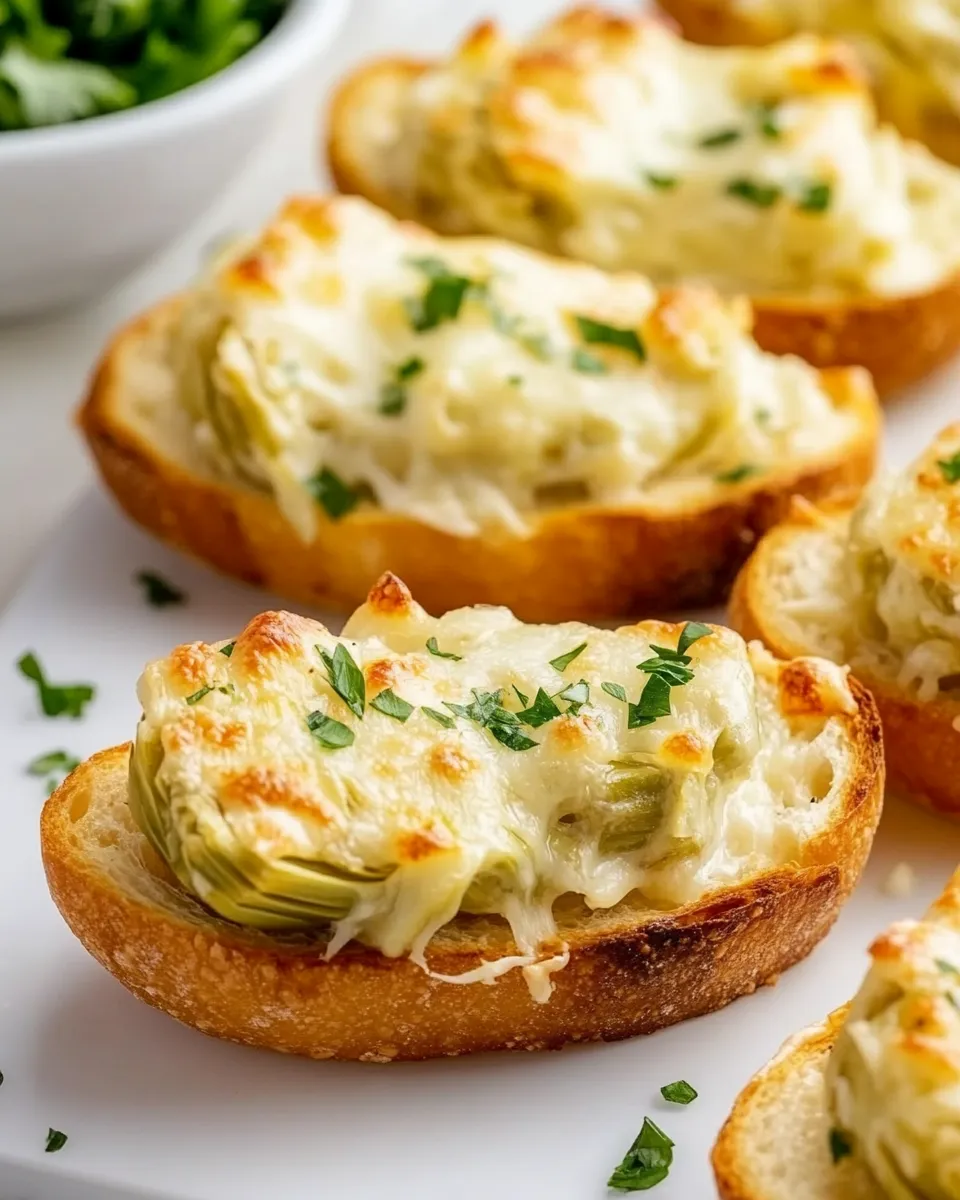 Classic Cheesy Artichoke Bruschetta image