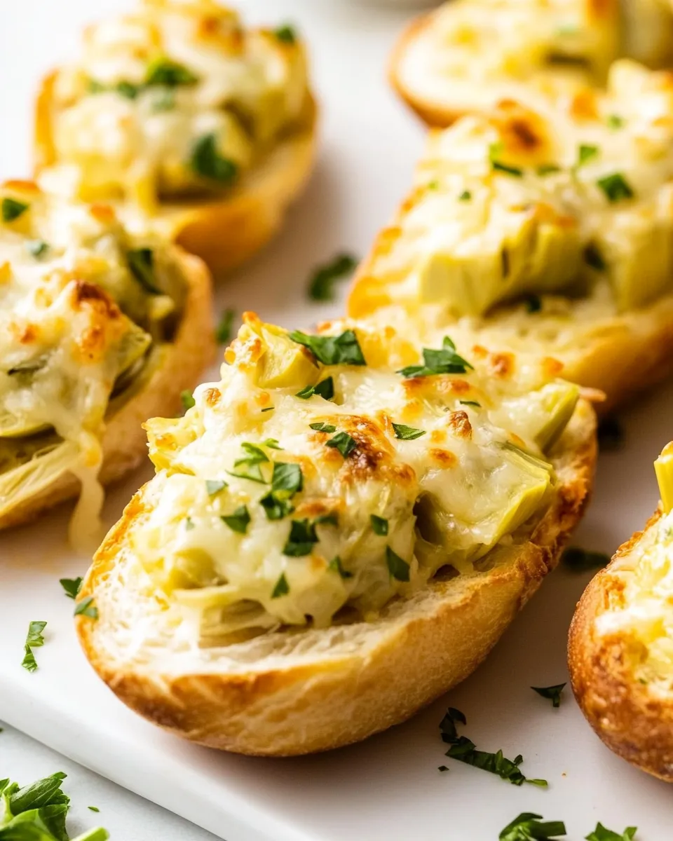 Easy Cheesy Artichoke Bruschetta recipe photo