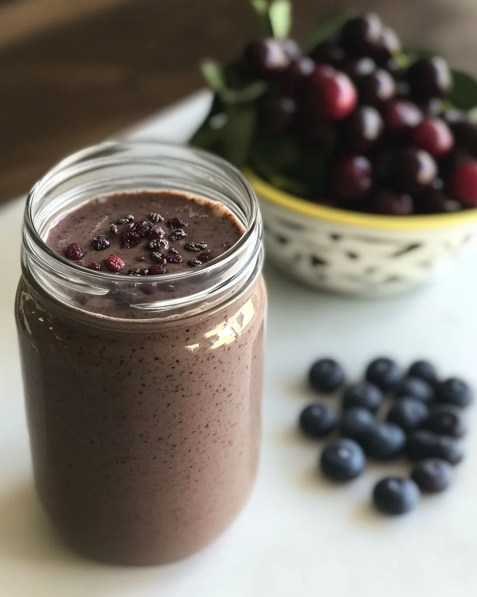 Healthy Cherry Almond Green Smoothie shot