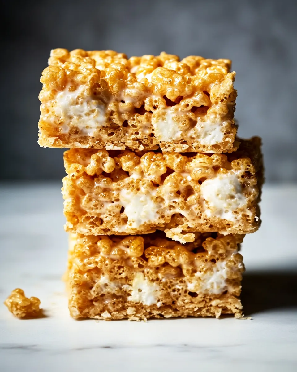 Easy Chewy, Gooey Golden Rice Krispie Treats shot