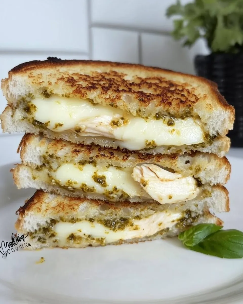 Homemade Chicken Pesto Grilled Cheese photo
