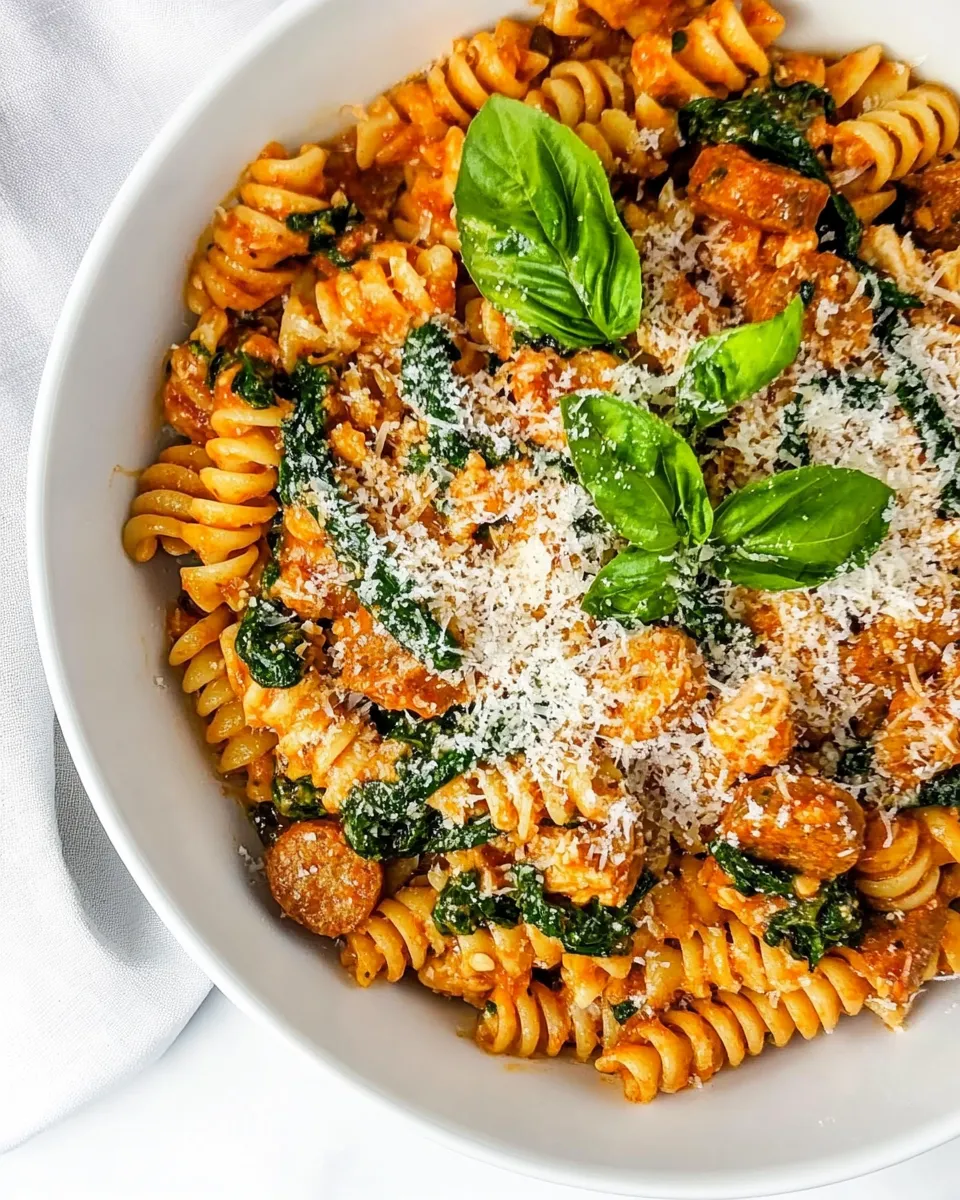 Delicious Chicken Sausage Pasta shot