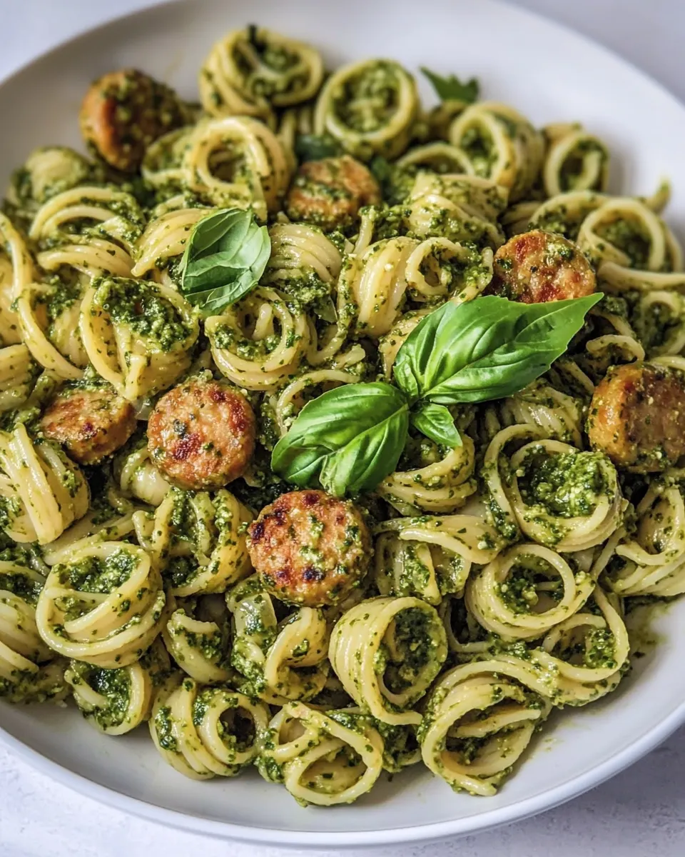 Delicious Chicken Sausage Pesto Pasta image