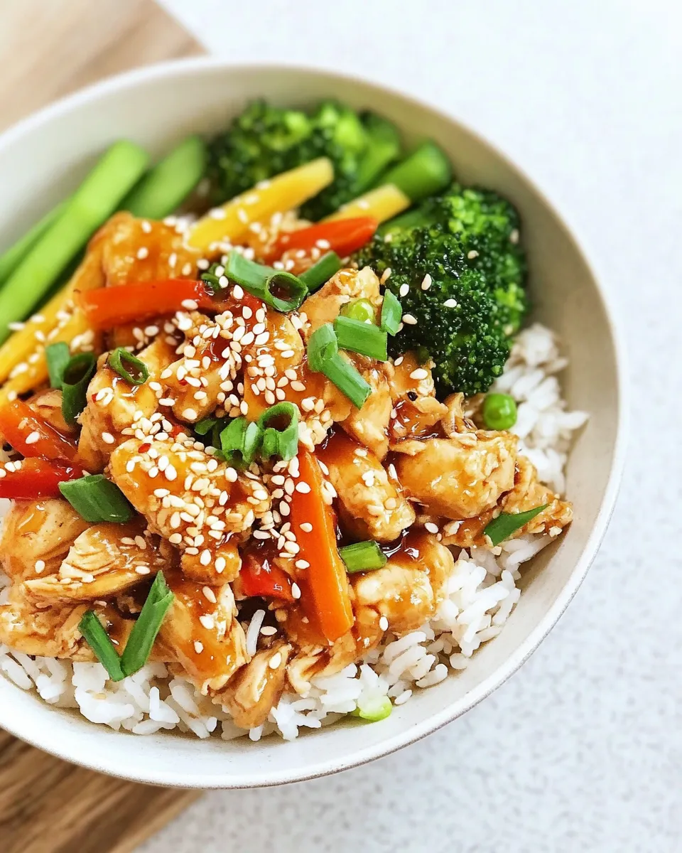 Delicious Chicken Teriyaki Rice Bowl shot