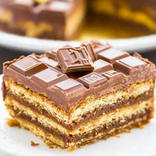 Homemade Chocolate Candy Bar Icebox Cake photo