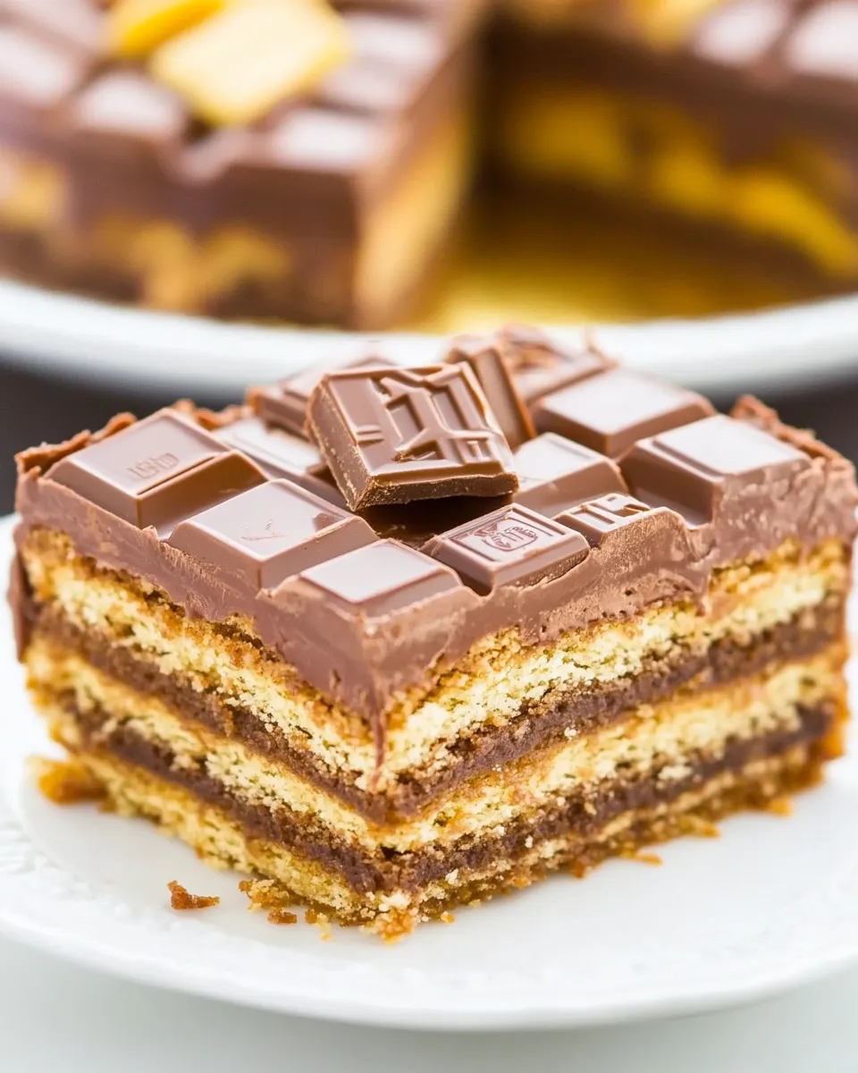 Homemade Chocolate Candy Bar Icebox Cake photo