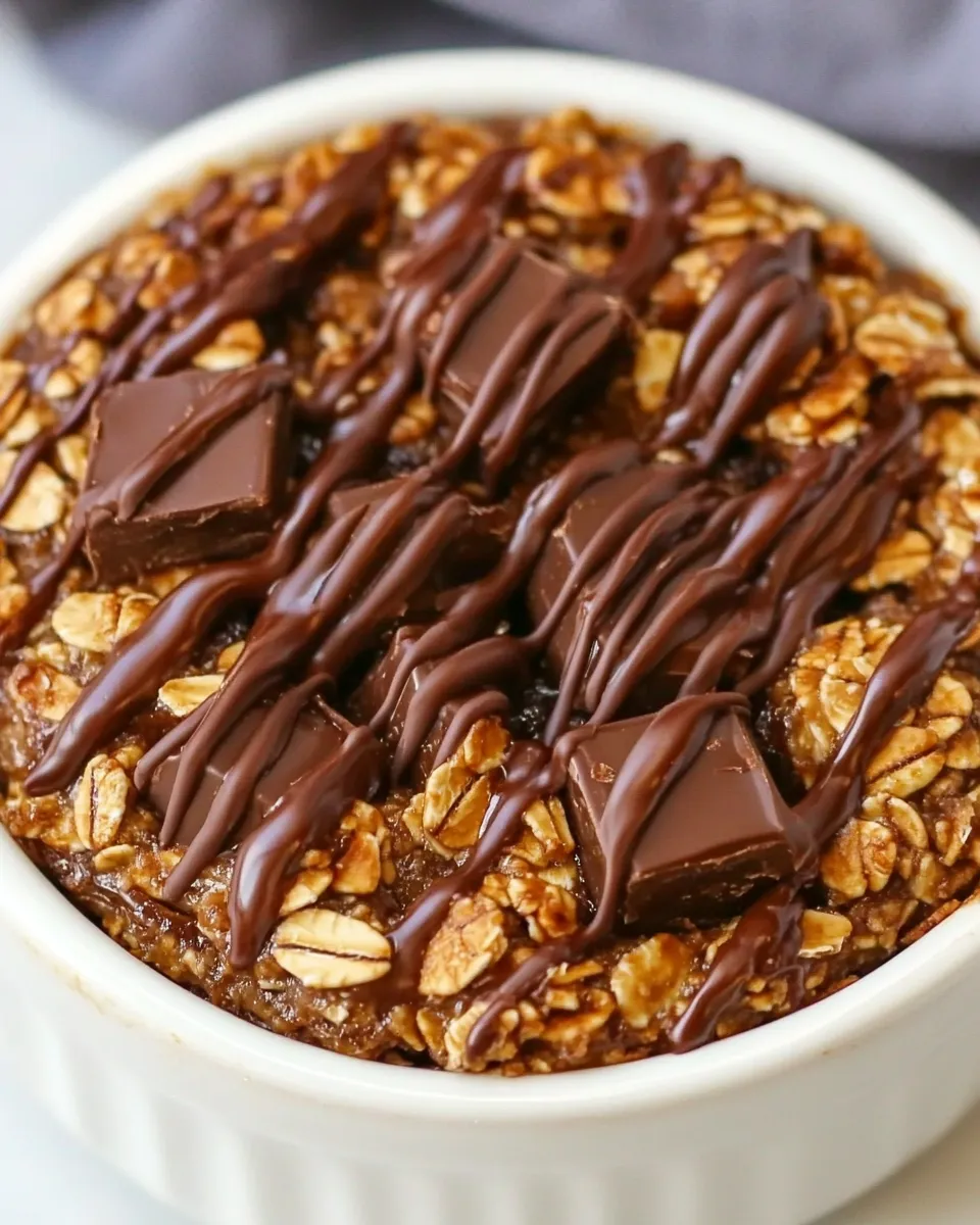 Delicious Chocolate Cheesecake Baked Oatmeal image