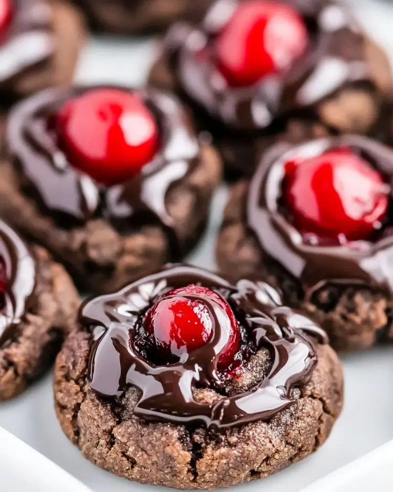 Homemade Chocolate Cherry Thumbprint Cookies photo
