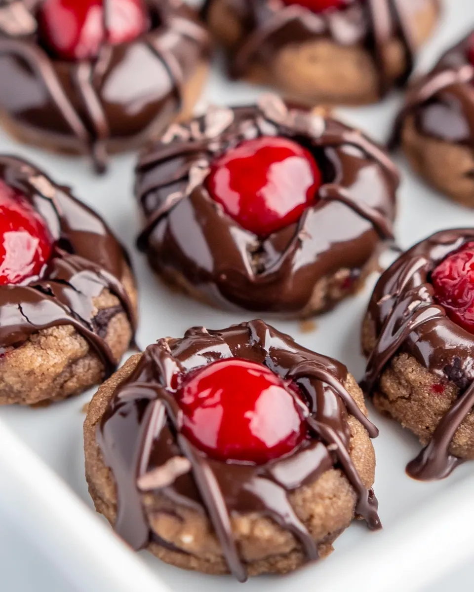 Delicious Chocolate Cherry Thumbprint Cookies shot