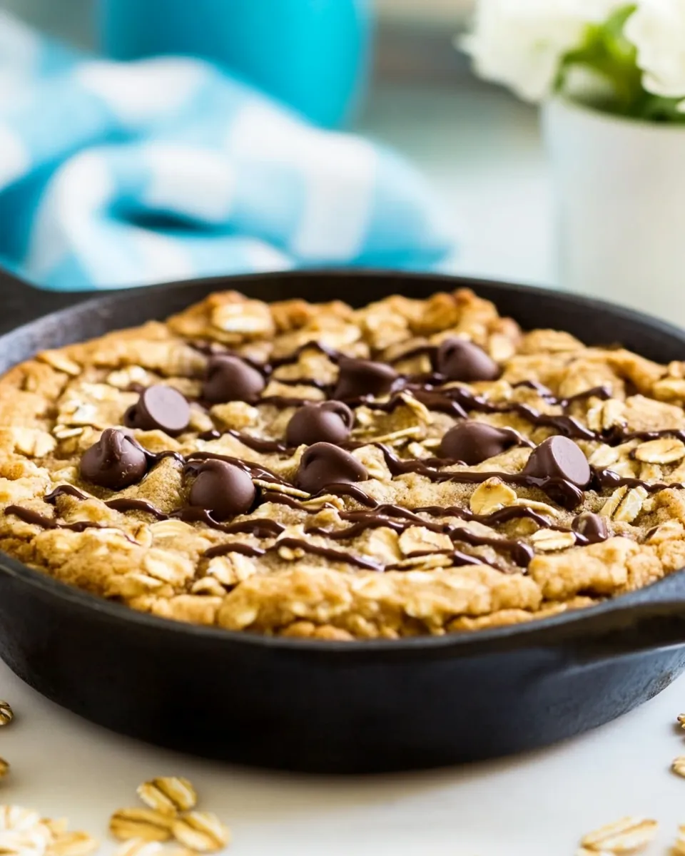 Delicious Chocolate Chip-Peanut Butter Oatmeal Skillet Cookie dish photo