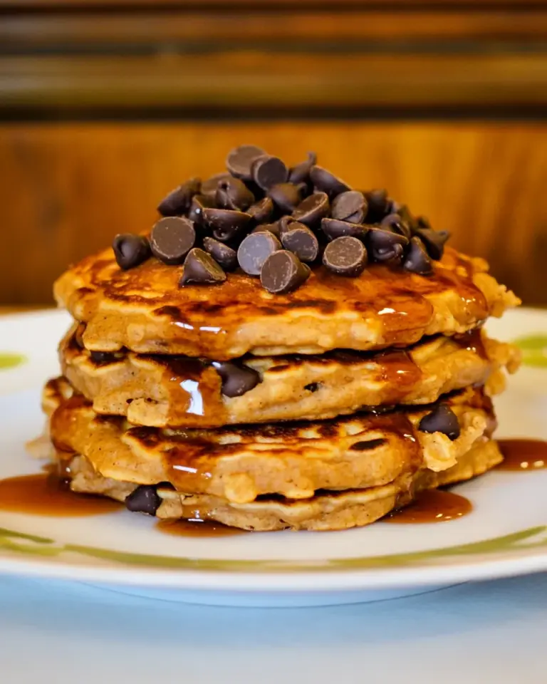 Homemade Chocolate Chip Oatmeal Cookie Pancakes image