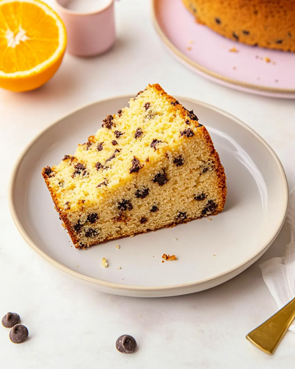 Best Chocolate Chip Orange Ricotta Pound Cake. food shot