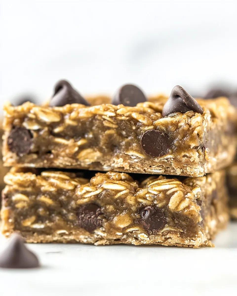 Homemade Chocolate Chip Peanut Butter Oatmeal Bars photo