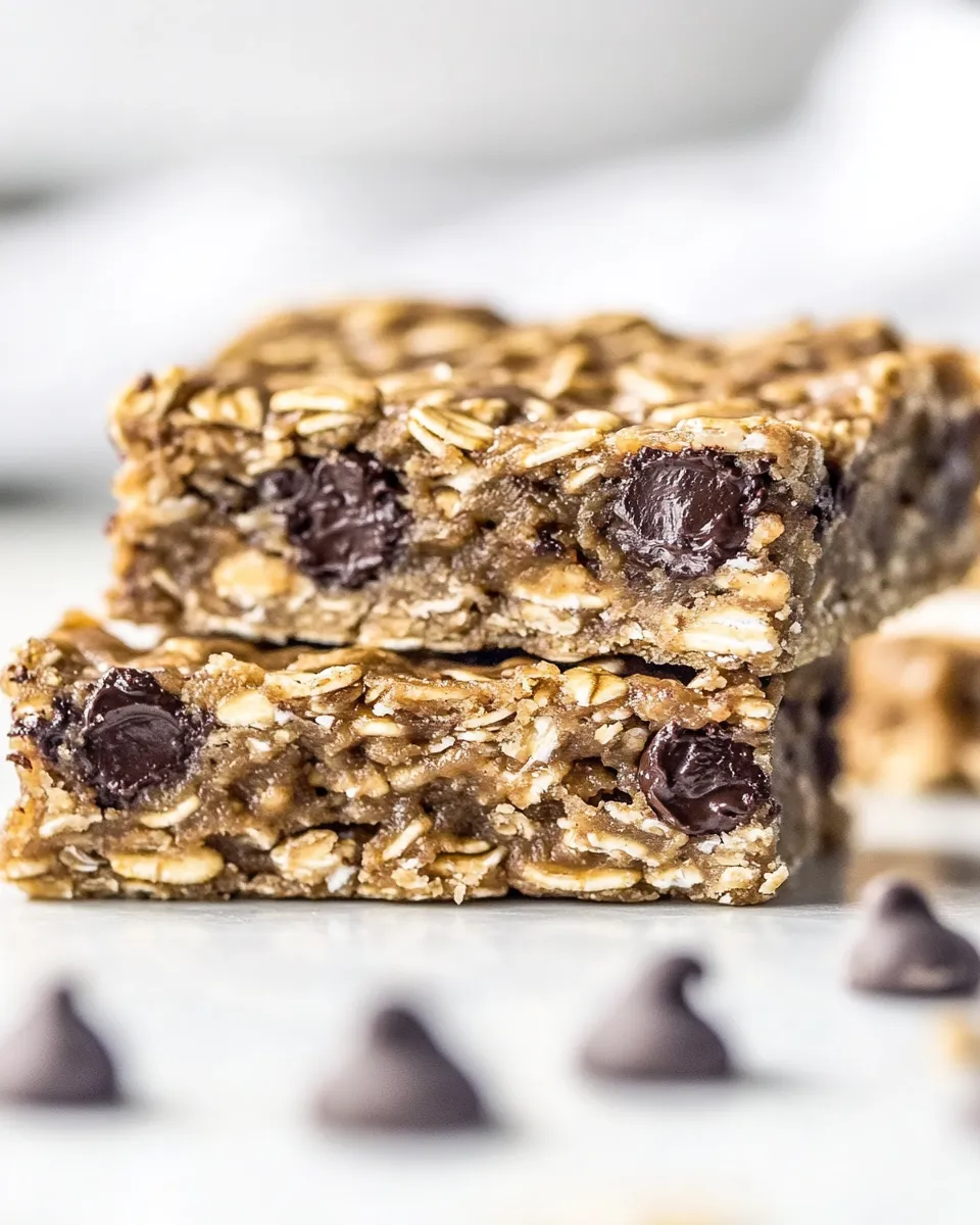Easy Chocolate Chip Peanut Butter Oatmeal Bars recipe photo