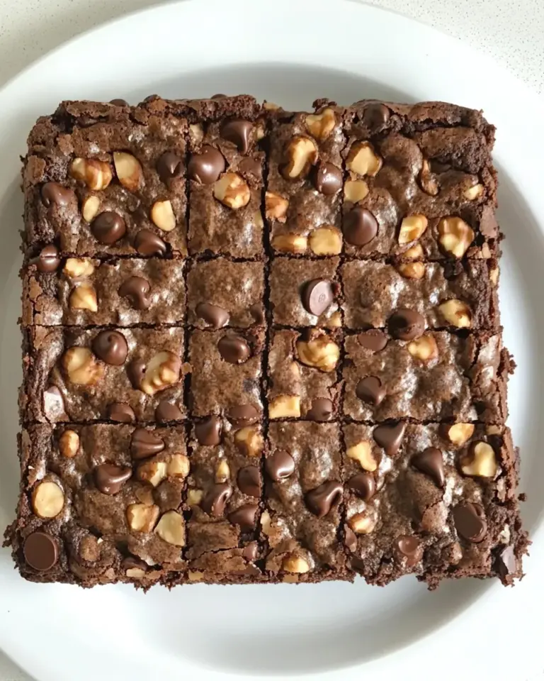 Homemade Chocolate Chip Walnut Brownies photo