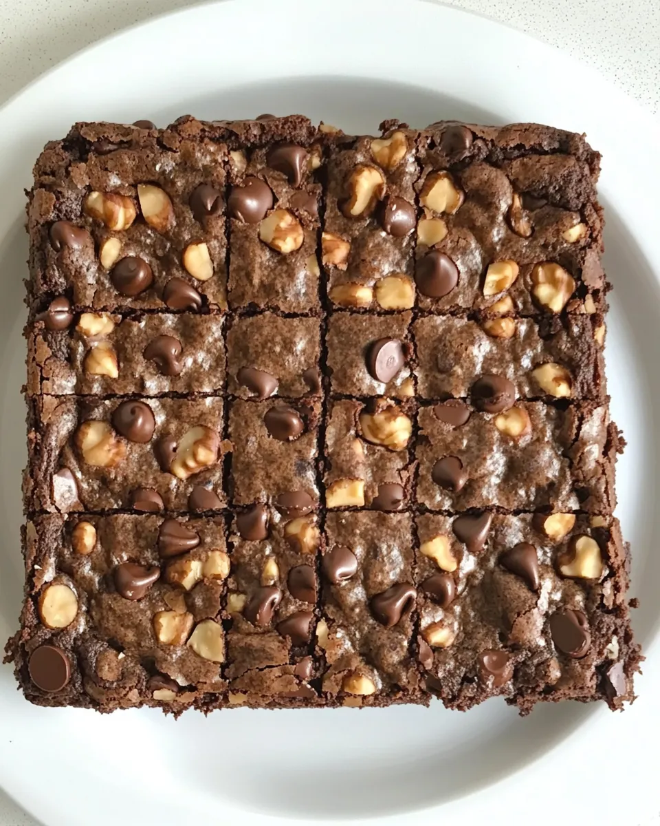 Homemade Chocolate Chip Walnut Brownies photo