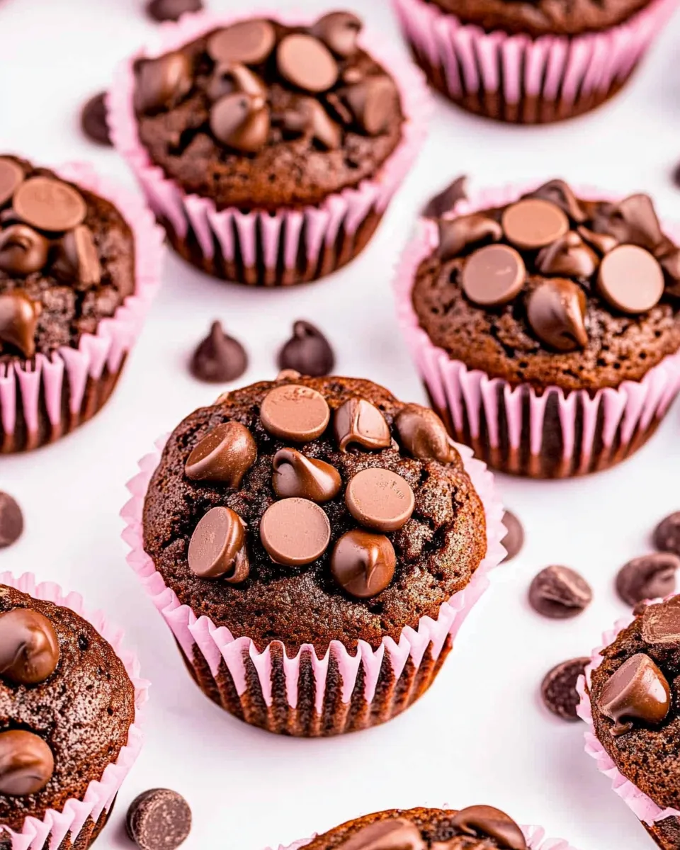 Delicious Chocolate Chocolate Chip Muffins shot