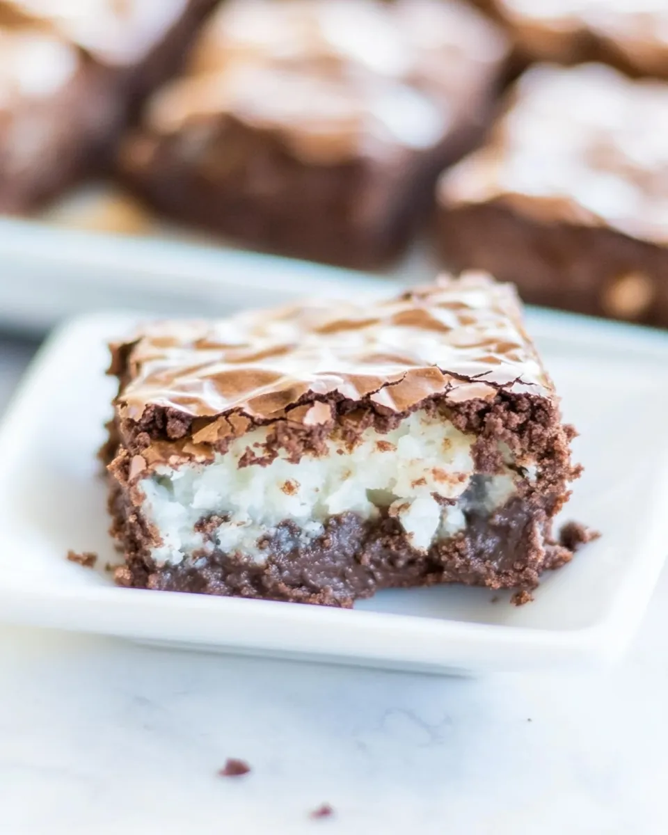 Homemade Chocolate Coconut Mounds Bar Brownies photo