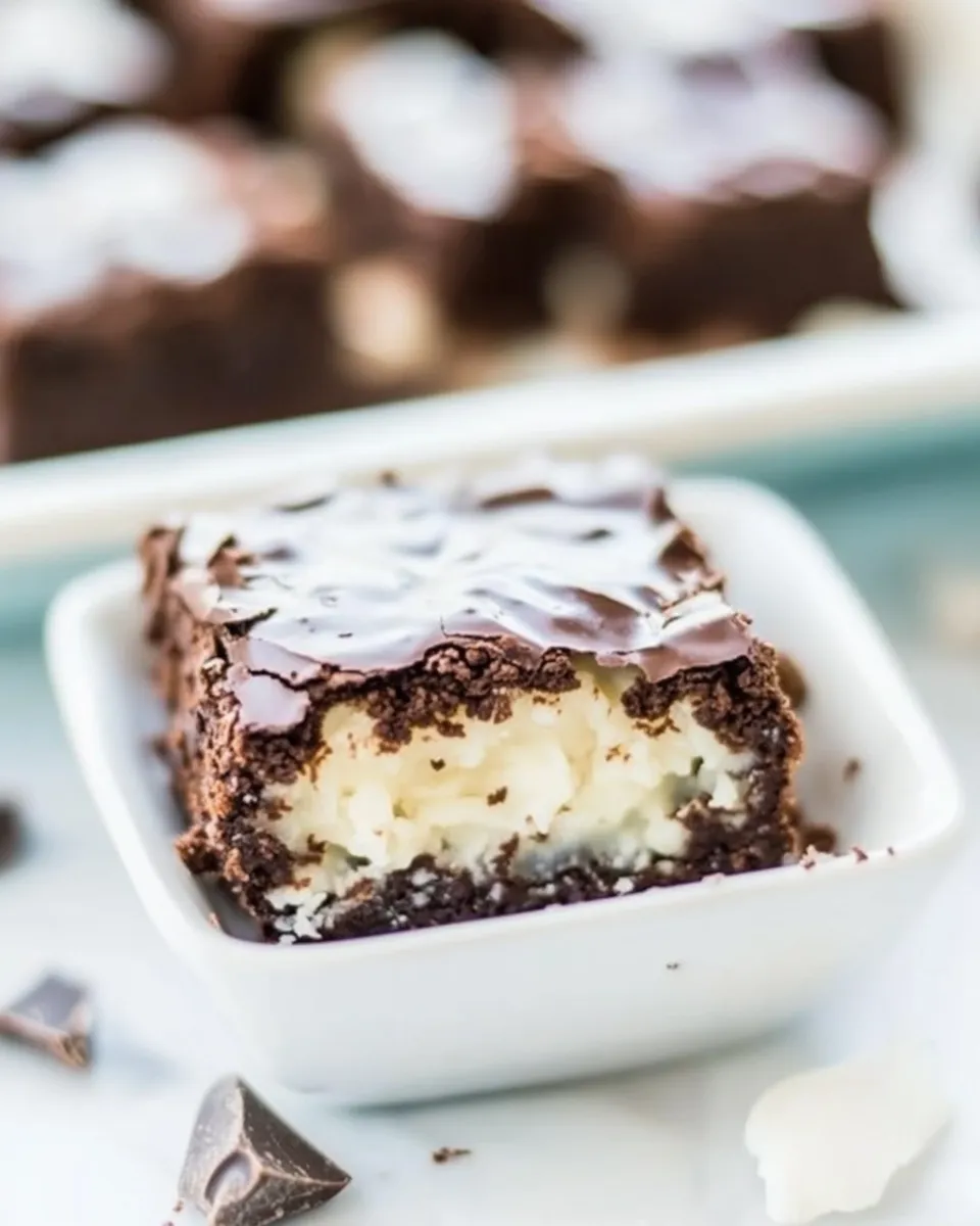 Delicious Chocolate Coconut Mounds Bar Brownies image