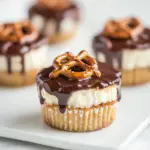 Easy Chocolate Covered Peanut Butter Pretzel Cheesecake Cupcakes photo