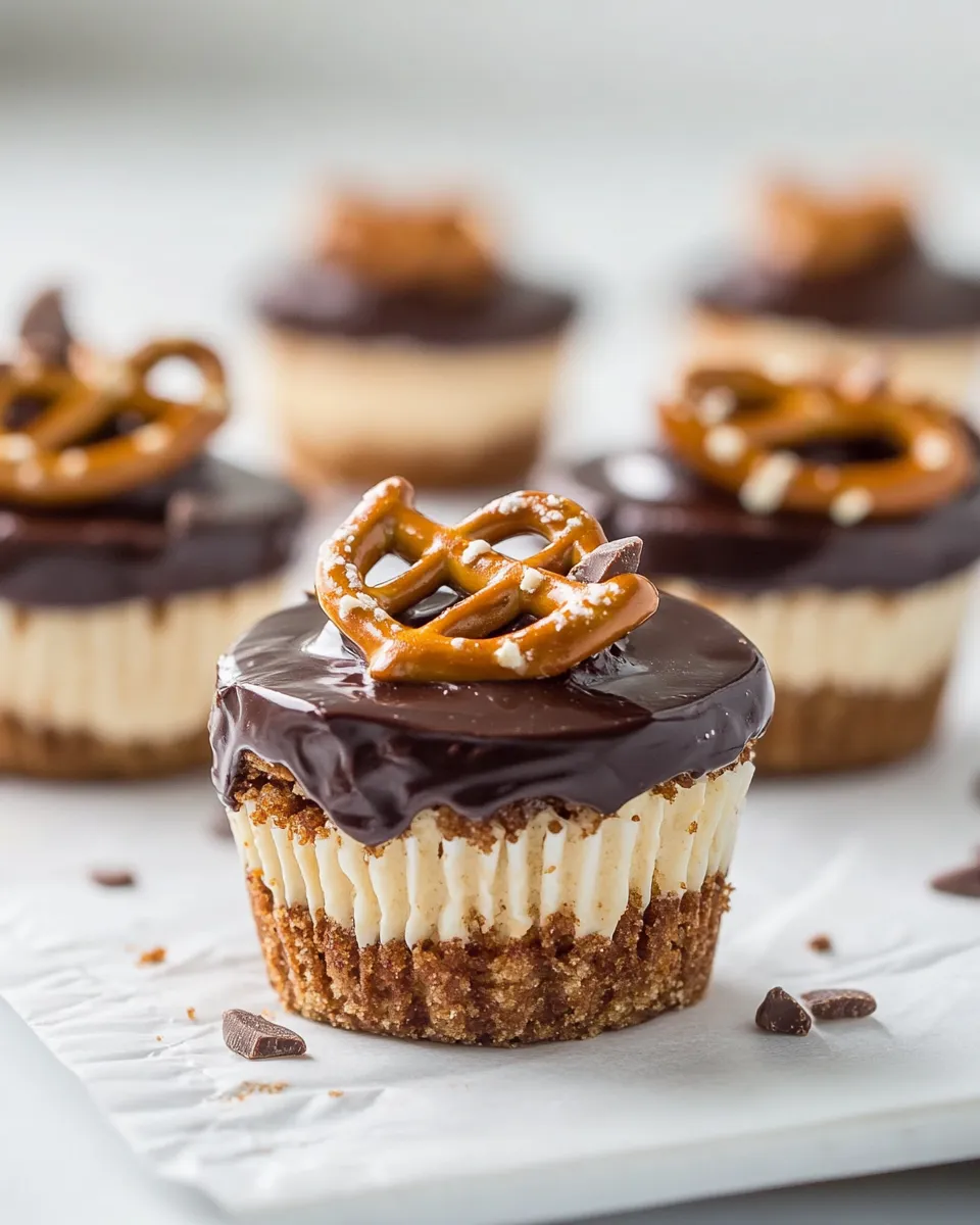 Best Chocolate Covered Peanut Butter Pretzel Cheesecake Cupcakes recipe photo